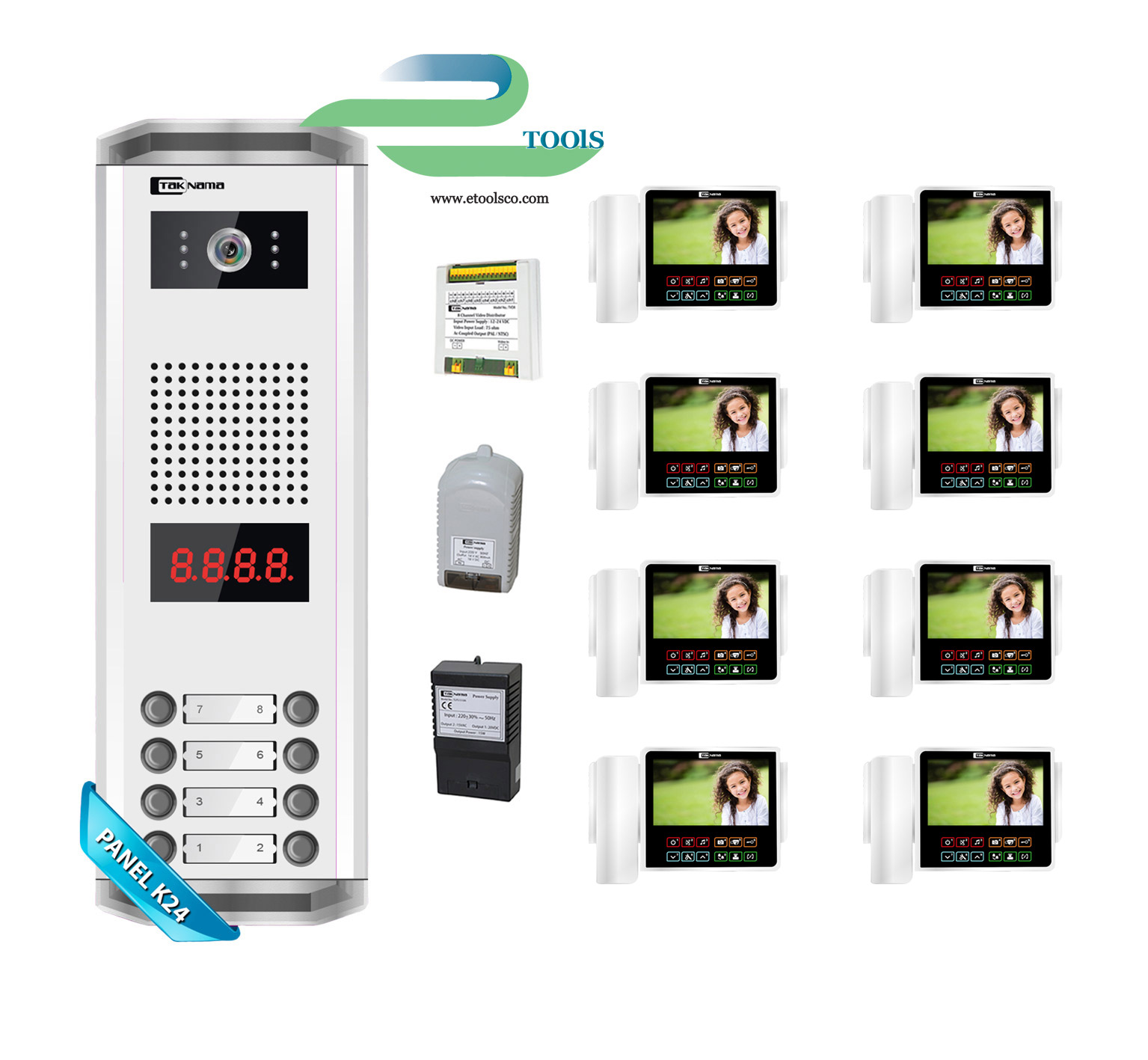 پکیج 8 واحدی آیفون تصویری تک نما C70